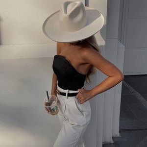 Zara Black Sateen Bodysuit